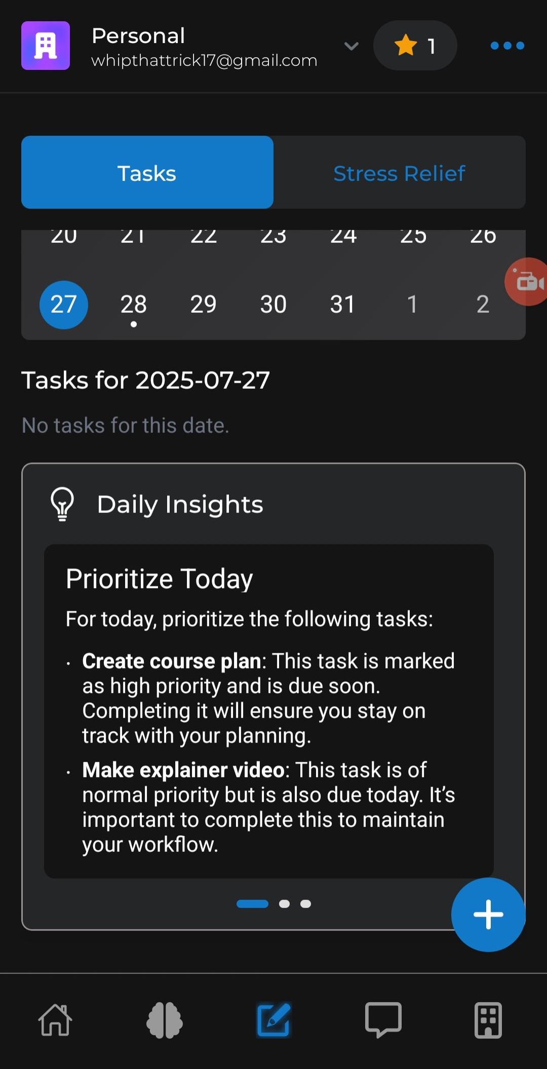 Infoclarity Calendar Interface